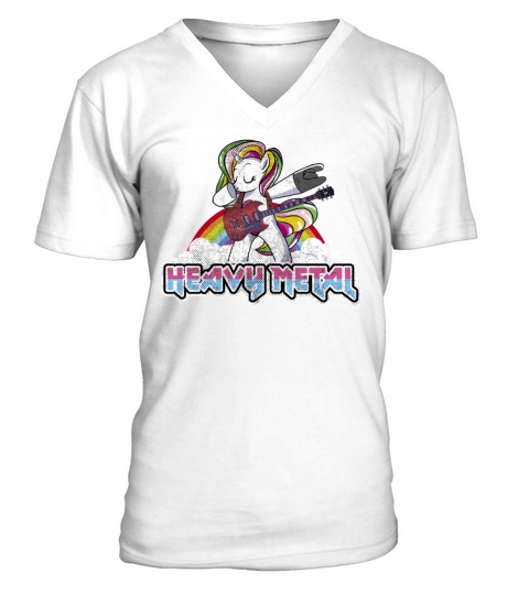 Heavy Metal Festival dabbing unicorn Men's V-Neck T-shirt