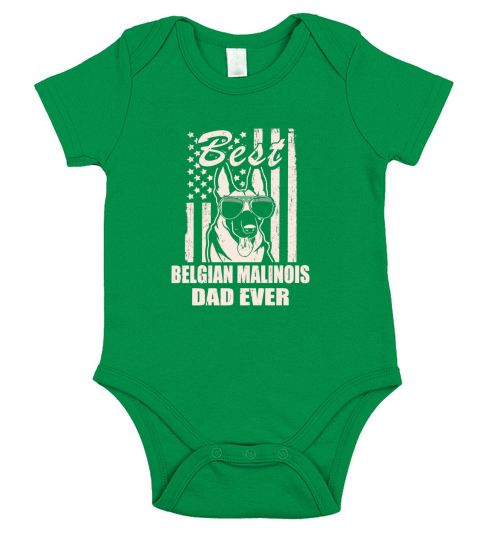 Best Belgian Malinois Dad Ever Vintage Retro flag Dog Dad Short Sleeve Baby One-Piece
