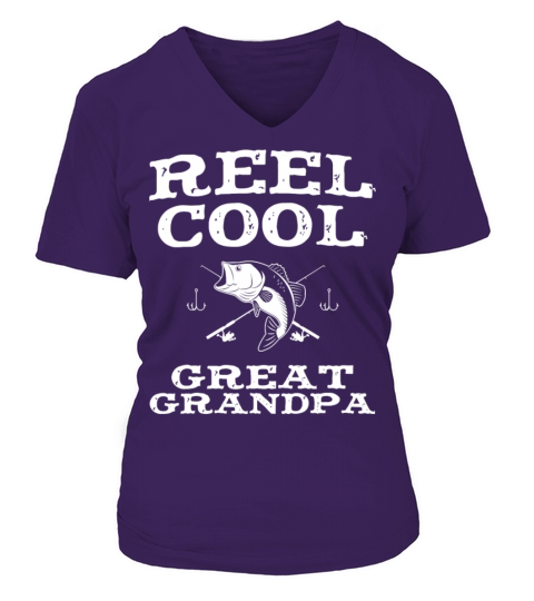 Reel Cool Great Grandpa Fishing Funny Fisherman Women's V-Neck T-shirt