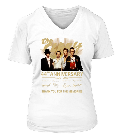 The clash 44th anniversary 1976 2020 thank you for the memories signatures V-neck T-Shirt Woman