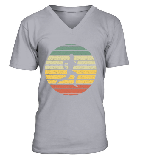 Running Silhouette Vintage Men's V-Neck T-shirt