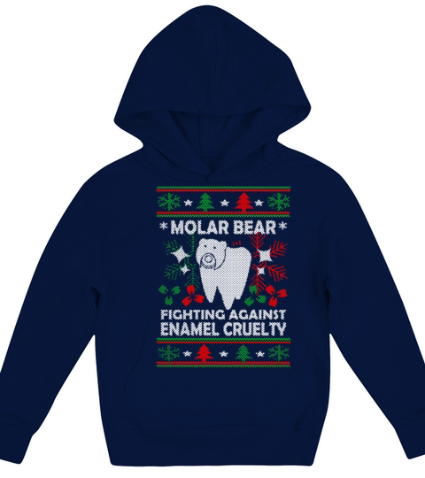 Molar Bear Ugly Christmas Sweater Kids Hoodie