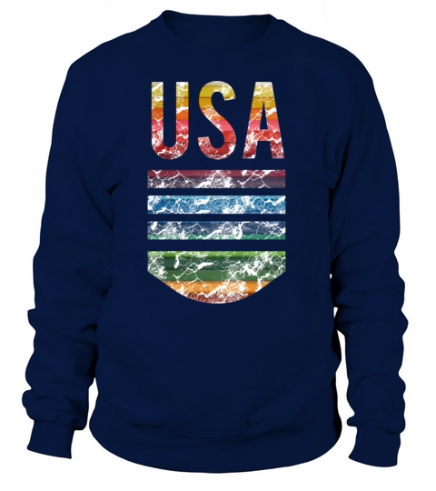 USA Spirit American Pride Rainbow Design Women's Sweatshirt