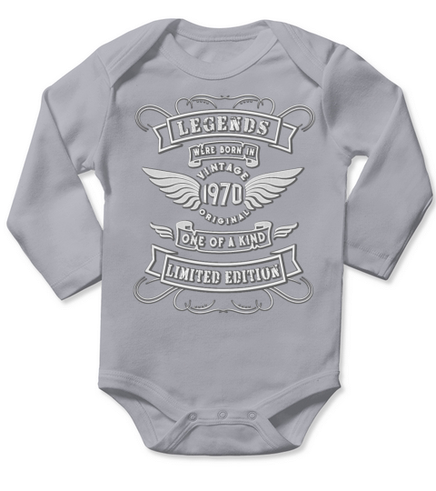 50th Birthday Gift - Vintage 1970 Long Sleeve Baby One-Piece