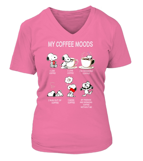 Snoopy Kaffee V-neck T-Shirt Woman