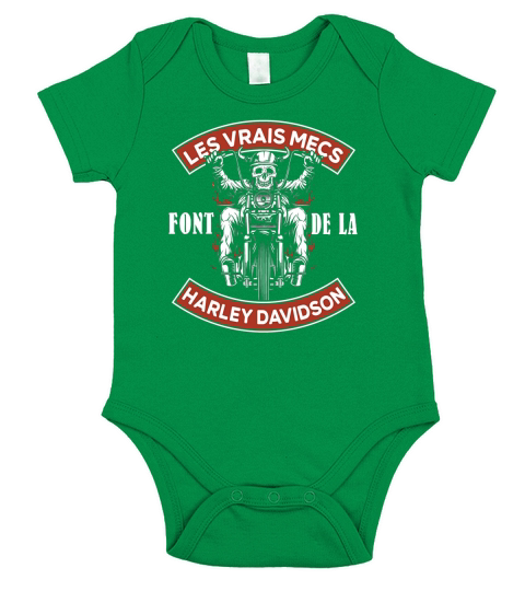 Noir Les Vrais mecs Font de la Harley Davidson Short Sleeve Baby One-Piece