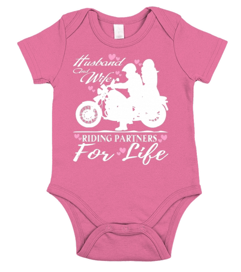 Husband And Wife Riding Partners For Life T Shirt Short Sleeve Baby One-Piece