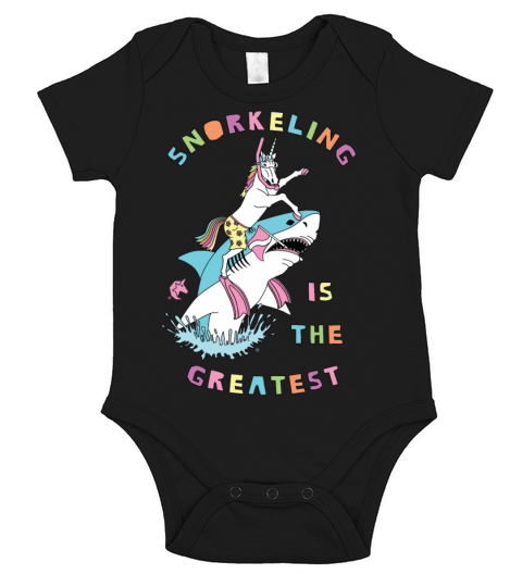 Snorkeling Male Is The Greatest Unicorn On Shark Short Sleeve Baby One-Piece