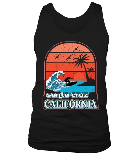 Santa Cruz Vintage Ca California Surfer Gift Idea Men's Tank Top