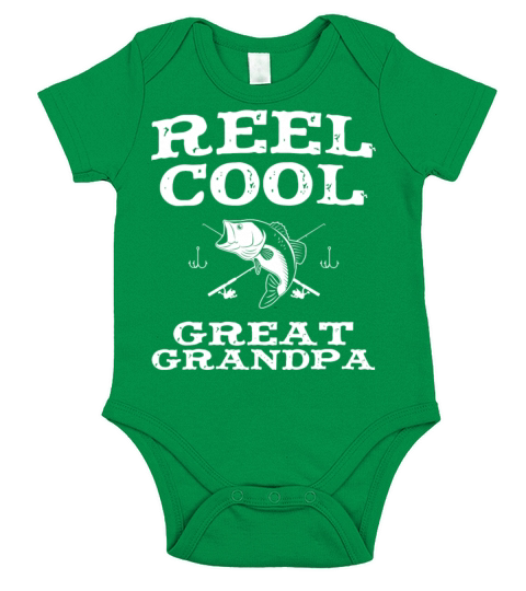 Reel Cool Great Grandpa Fishing Funny Fisherman Short Sleeve Baby One-Piece