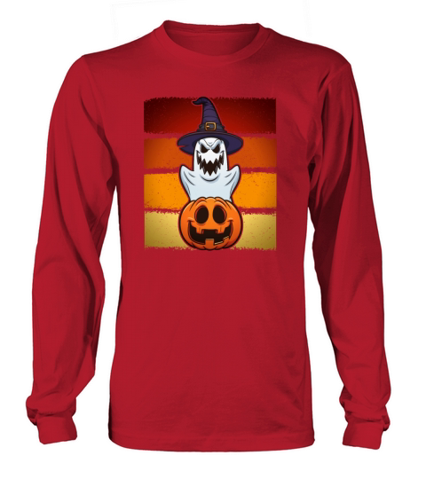Halloween Ghost Pumpkin Funny vintage Women's Long Sleeve
