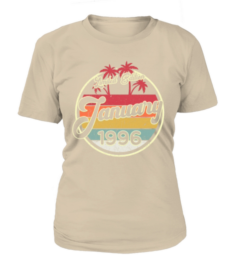 Vintage 80s January 1996 25th Birthday Gift Idea Women's T-Shirt