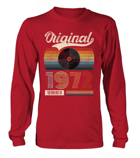 1972 Vintage Birthday Gift Tee Retro Style Women's Long Sleeve