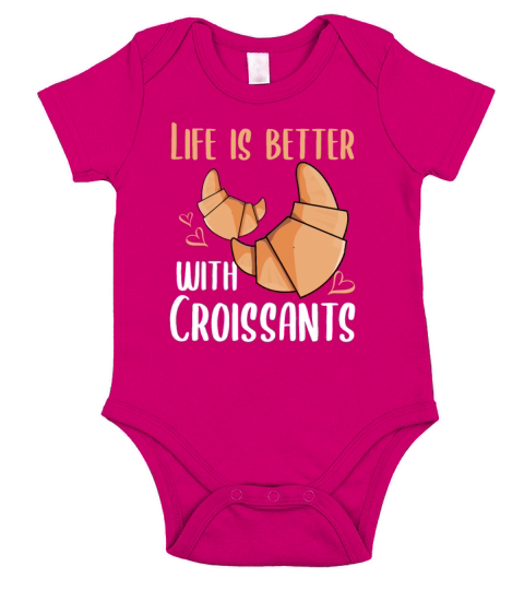 Croissant Lover Morning Breakfast Hobby Baking Short Sleeve Baby One-Piece