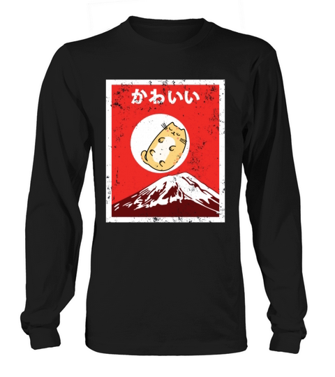 Vintage Japanese Cat Awesome Cute Black Cat Manga Women's Long Sleeve