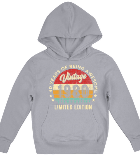 Vintage 1980 40 years old Awesome 40th Birthday Kids Hoodie