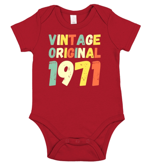 Vintage Original 1971 Retro Style Short Sleeve Baby One-Piece
