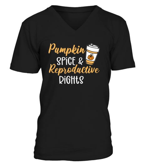 Pumpkin Spice and Reproductive Rights Pro Choice Men's V-Neck T-shirt