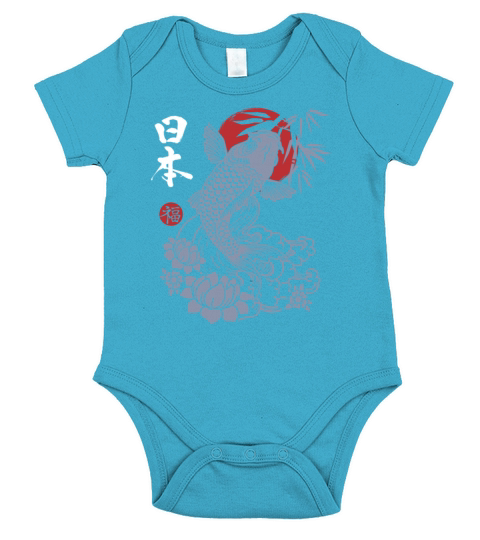 Japan Good Luck Koi Fish Short Sleeve Baby One-Piece