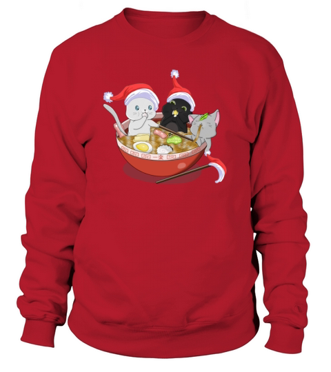 cats eating ramen christmas Women's Sweatshirt