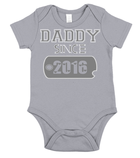 Daddy Since Tag 2016 Happy Fathers Day Short Sleeve Baby One-Piece