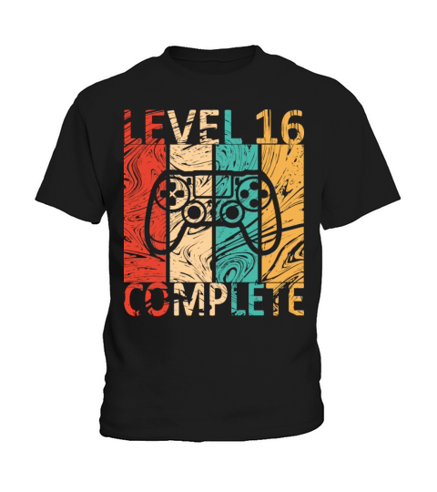 Level 16 complete 16th birthday gamer gift Kids T-Shirt