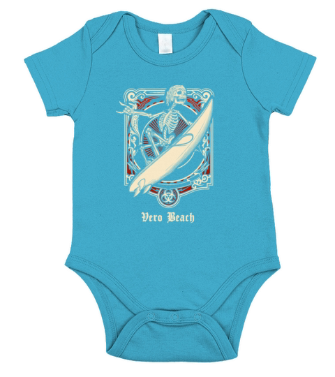 Cool Vero Beach Surf Fan Surfer Surfing Beach Short Sleeve Baby One-Piece