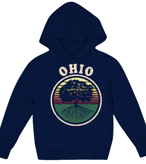 Ohio Vintage Sunset Roots Outdoors Souvenir Kids Hoodie