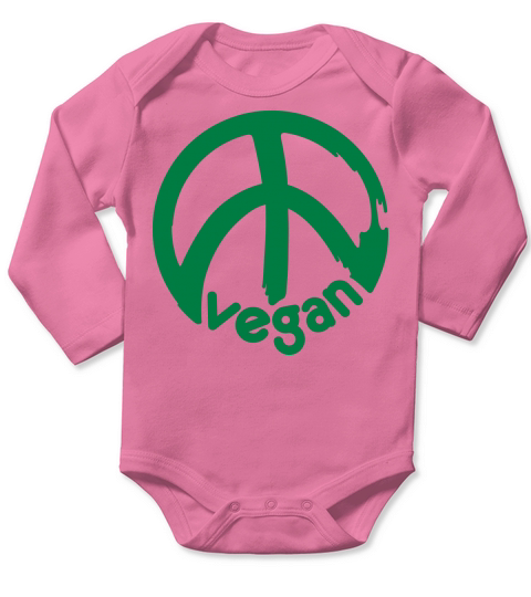 VEGAN PEACE vector Long Sleeve Baby One-Piece