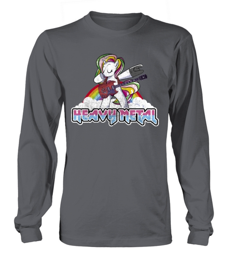 Heavy Metal Festival dabbing unicorn Men's Long Sleeve