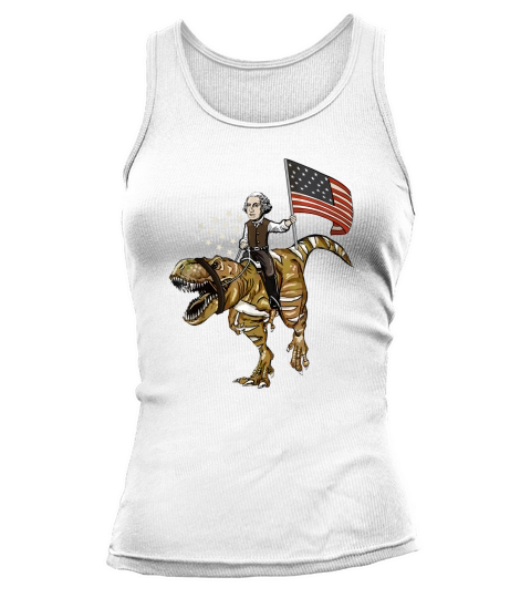 George Washington Riding a T Rex Dinosaur 4th of July USA - Baby Onesie Tank top Woman