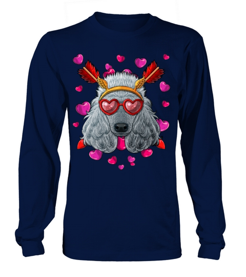 Poodle Valentines Day Dog Face Heart Glasses Love Women's Long Sleeve