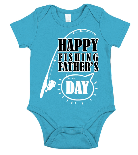 Happy Fishing Fathers day Short Sleeve Baby One-Piece
