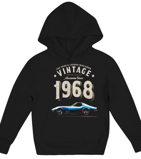 VINTAGE 1968 CORVETTE Kids Hoodie