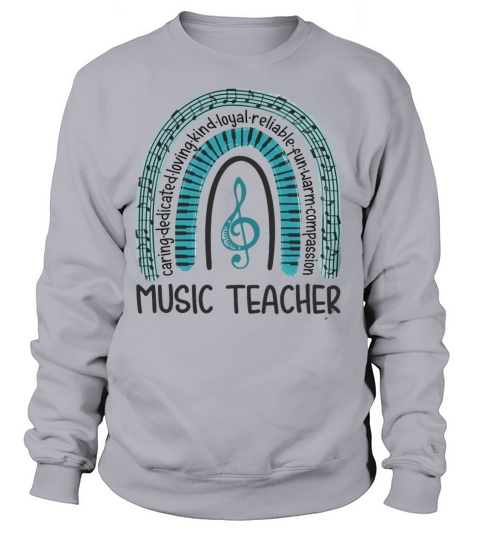 Caring Dedicated Loving Rainbow Music Teacher T-sh Women's Sweatshirt