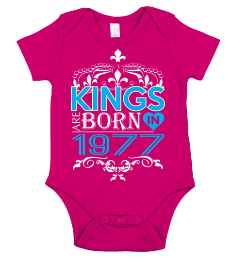 Kings Are Born In 1977 Happy Fathers Day Short Sleeve Baby One-Piece