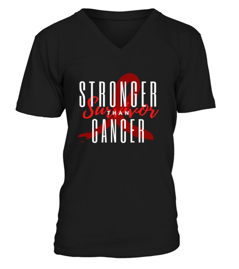Stronger Than Cancer Awareness Chemo Survivor Gift Men's V-Neck T-shirt
