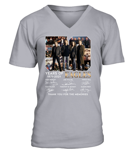 50 years of 1971 2021 Eagles signatures thank you for the memories V-Neck T-shirt