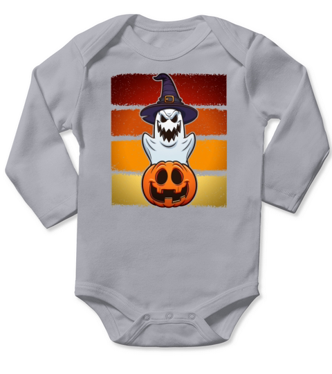 Halloween Ghost Pumpkin Funny vintage Long Sleeve Baby One-Piece
