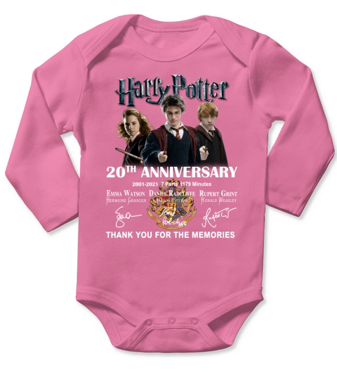 Officical Harry 20th anniversary 2001-2021 thank you for the memories signatures Long Sleeve Baby One-Piece
