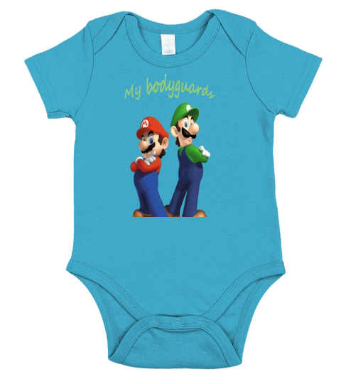 Mario and luigi bodyguards Short Sleeve Baby One-Piece