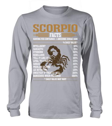 Zodiac Scorpio Facts Tshirt Women's Long Sleeve