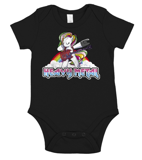 Heavy Metal Festival dabbing unicorn Short Sleeve Baby One-Piece