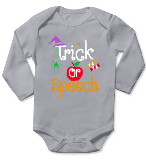 Tricks Or Speech Languages Teacher Halloween Long Sleeve Baby One-Piece