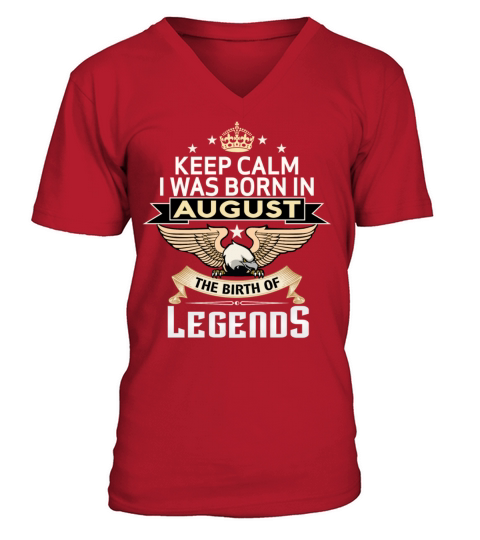 BORN IN AUGUST Men's V-Neck T-shirt