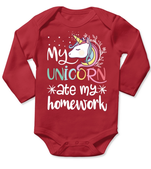 My Unicorn Ate My Homework Long Sleeve Baby One-Piece