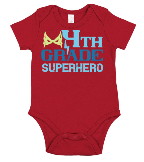 4th Grade Superhero Short Sleeve Baby One-Piece