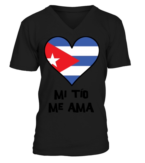 My Uncle Loves Me Cuban Flag Heart Men's V-Neck T-shirt