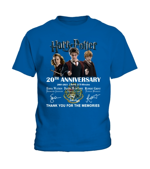Officical Harry 20th anniversary 2001-2021 thank you for the memories signatures Kids T-Shirt
