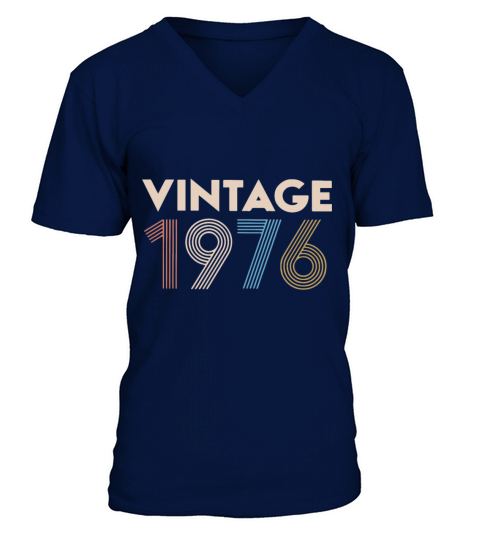 vintage 1976 number birthday gift for men woman ba Men's V-Neck T-shirt